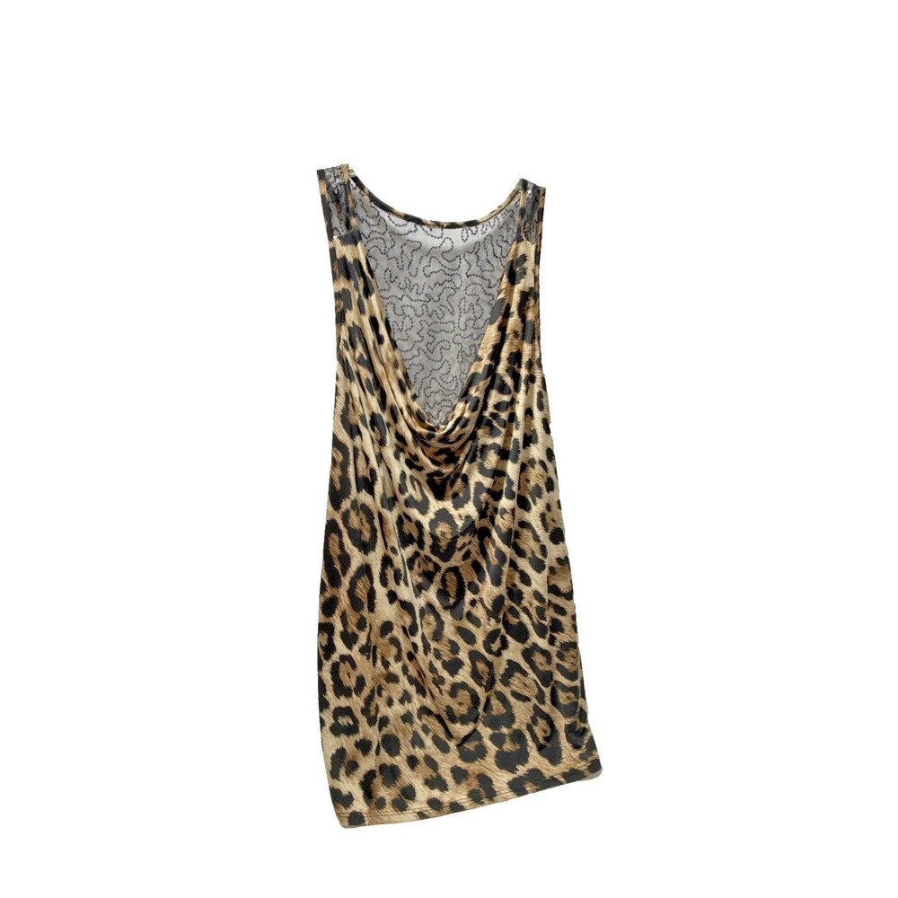 Animal Print & Lace Back Tank Women's 3X Drape Front Lightweight